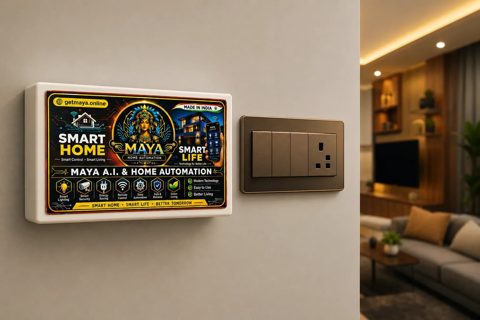 Maya Ai Home Box installed beside a switchboard
